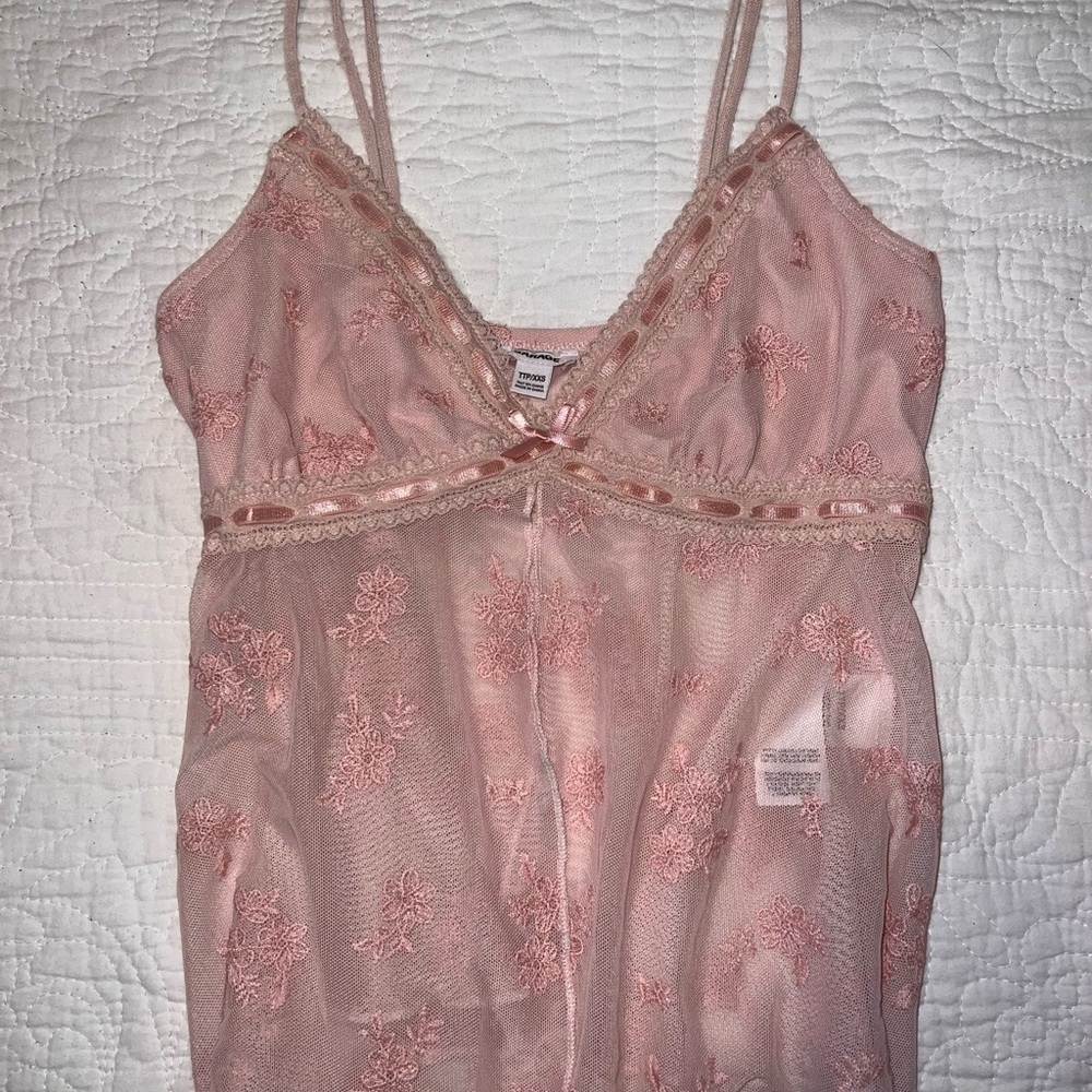 Pink Lacey Slip Top